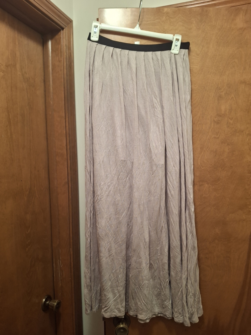 LC Lauren Conrad Lavender Maxi Skirt with Black Waistband